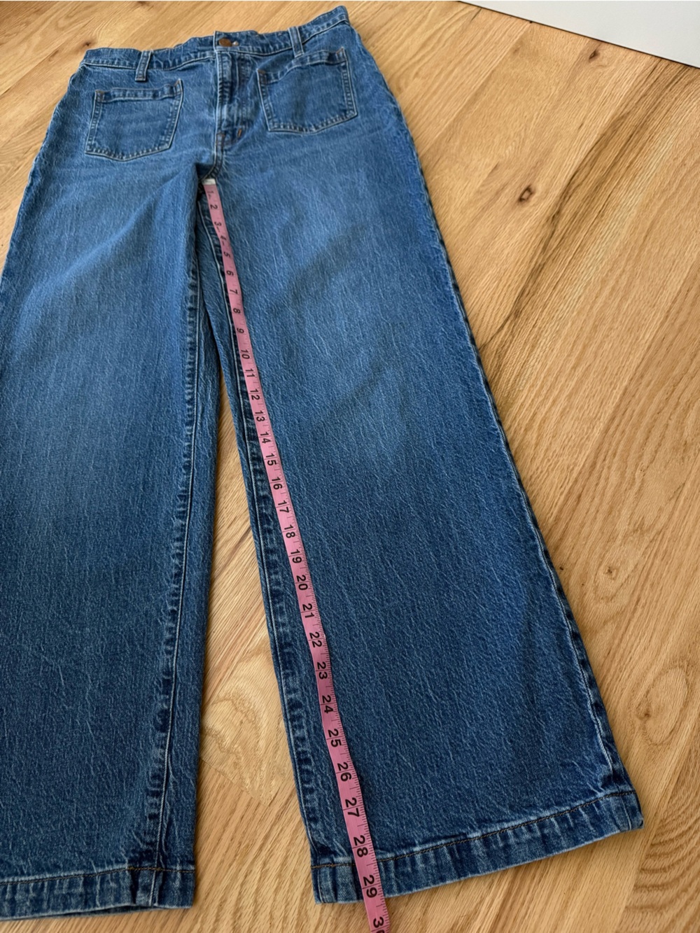 Madewell The Perfect Vintage Wide Leg 29 Patch Pockets Jean Medium Wash - Picture 6 of 10